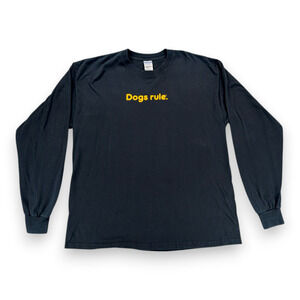 Vintage Dogs Rule Shirt Adult EXTRA LARGE Black Pedigree Pet Food Promo Y2K
